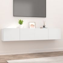  Tv-meubels 2 st 80x30x30 cm bewerkt hout wit