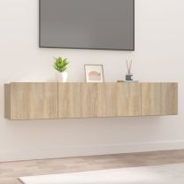  Tv-meubelen 2 st 80x30x30 cm bewerkt hout sonoma eikenkleurig