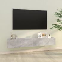  Tv-meubelen 2 st wandgemonteerd 100x30x30 cm hout betongrijs