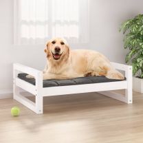  Hondenmand 75,5x55,5x28 cm massief grenenhout wit