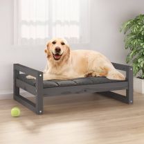  Hondenmand 75,5x55,5x28 cm massief grenenhout grijs