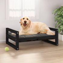  Hondenmand 75,5x55,5x28 cm massief grenenhout zwart