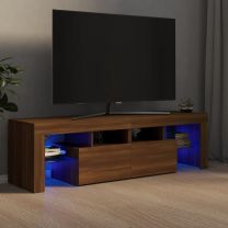  Tv-meubel LED-verlichting 140x36,5x40 cm bruin eikenkleur