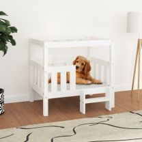  Hondenmand 75,5x63,5x70 cm massief grenenhout wit