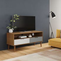  Tv-meubel 106x40x49 cm massief grenenhout bruin