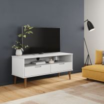  Tv-meubel 106x40x49 cm massief grenenhout wit