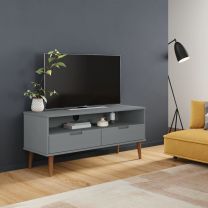  Tv-meubel 106x40x49 cm massief grenenhout grijs