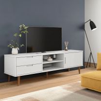  Tv-meubel 158x40x49 cm massief grenenhout wit