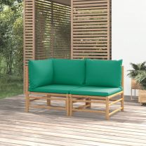  2-delige Loungeset met kussens bamboe groen