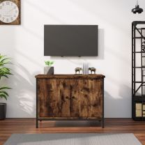  Tv-meubel met deuren 60x35x45 cm bewerkt hout gerookt eiken