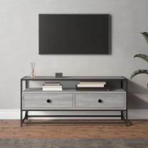  Tv-meubel 100x35x45 cm bewerkt hout grijs sonoma eikenkleurig