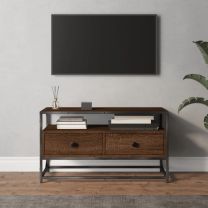  Tv-meubel 80x35x45 cm bewerkt hout bruineikenkleurig