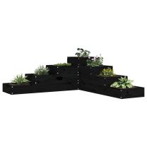  Plantenbak 4-laags 106x104,5x36 cm grenenhout zwart