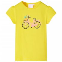 Kindershirt fiets 92 geel