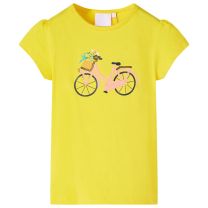 Kindershirt fiets 116 geel