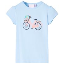 Kindershirt fiets 92 lichtblauw