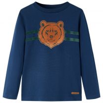 Kindershirt met lange mouwen berenprint 92 marineblauw