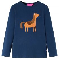  T-shirt voor kinderen lange mouwen dierenprint 104 marineblauw