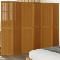  Kamerscherm met 6 panelen massief paulowniahout bruin