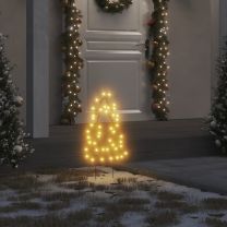  Kerstverlichting kerstboom 3 st met grondpinnen 50 LED's 30 cm