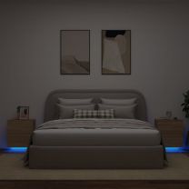  Nachtkastjes met LED-verlichting 2 st bewerkt hout sonoma eiken
