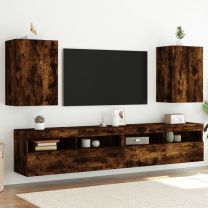  Tv-wandmeubels 2 st 40,5x30x60 cm bewerkt hout gerookt eiken