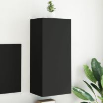  Tv-wandmeubel 40,5x30x90 cm bewerkt hout zwart
