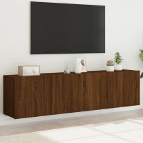  Tv-meubels 2 st wandgemonteerd 80x30x41 cm bruineikenkleurig