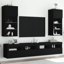  Tv-meubels met LED-verlichting 2 st 40,5x30x90 cm zwart