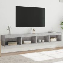  Tv-meubels met LED-verlichting 2 st 100x30x30 cm betongrijs
