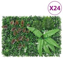  Hek met kunstplanten24 st 40x60 cm groen