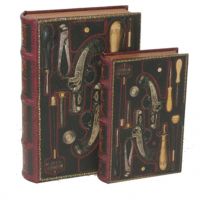 A PAIR OF P.U. LEATHER BOOK BOXES