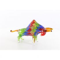 A MURANO STYLE GLASS FIGURE OF A BULL