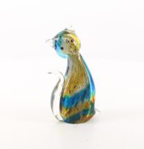 A MURANO STYLE GLASS FIGURINE OF A CAT