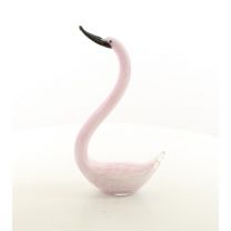 A MURANO STYLE GLASS FIGURINE OF A SWAN