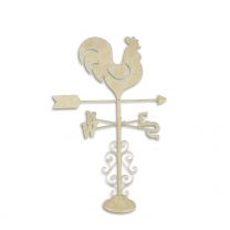AN IRON ROOSTER WEATHERVANE