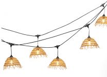 Boho lichtsnoer 10 meter lang met 10 gevlochten lampkapjes