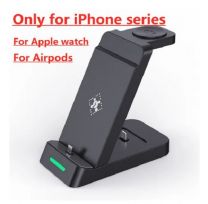 30W 3 In 1 Draadloze Oplader Standaard Voor Iphone 14 12 - Apple Watch - Snel Opladen Dock Station- Zwart