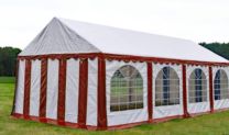 Premium Partytent PVC 4x8x2 mtr in Wit-Rood