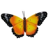 Wanddecoratie 3D vlinder geel afm 33,5 x 23 cm