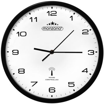 Radiogestuurde Wandklok Zwart Ø31cm