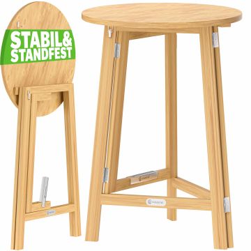 Statafel Massief Hout Ø80cm Inklapbaar