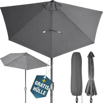 Halve Parasol Antraciet UV-bescherming 80+