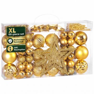 Kerstversiering Goud 66-delig