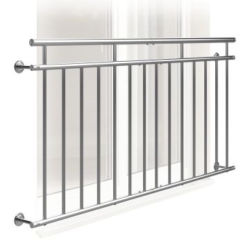 Balkonhek RVS 90x184cm
