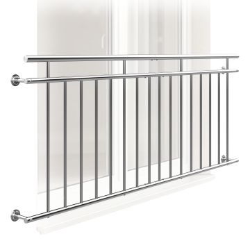 Balkonhek RVS 90x225cm