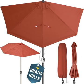 Halve Parasol Terracotta UV-bescherming 80+