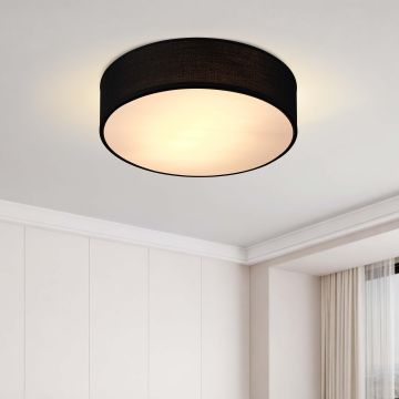 Plafondlamp Zwart Stof ø30cm