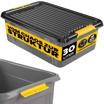 Opbergbox Grijs/Antraciet 58x39x16cm stapelbaar 30L