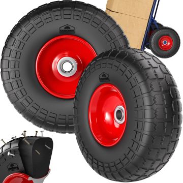 Steekwagenwiel set van 2 Zwart massief rubber
